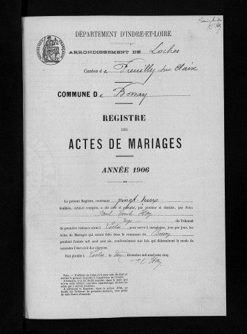 Mariages, 1906-1922