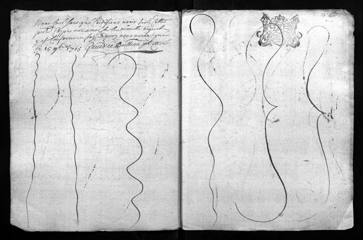 Collection du greffe. Baptêmes, mariages, sépultures, 1709