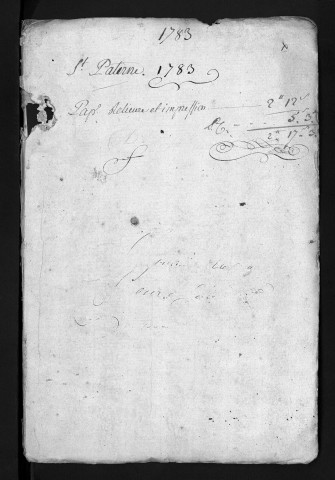 Collection du greffe. Baptêmes, mariages, sépultures, 1783