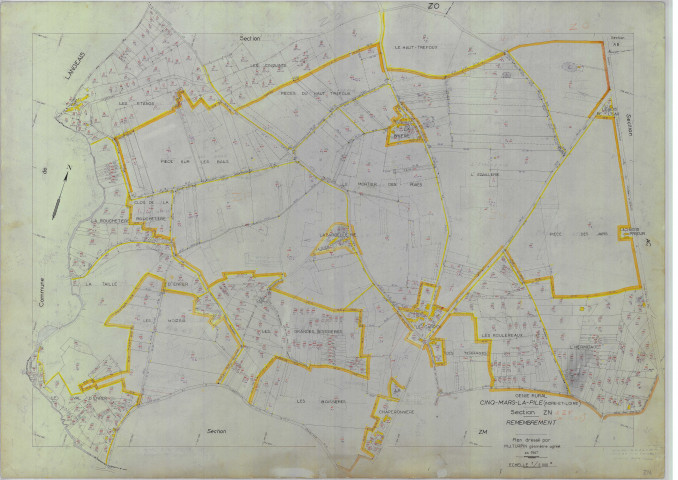 Section ZN, feuille 1a, et ZP, feuille 1b