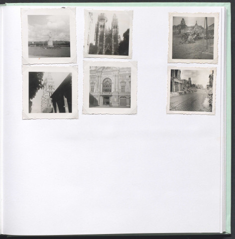 Bâtiments en ruine à Tours rue Nationale, cathédrale, Grand Théâtre.