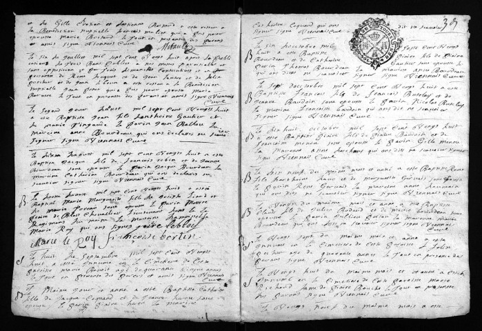 Baptêmes, mariages, sépultures, 1728