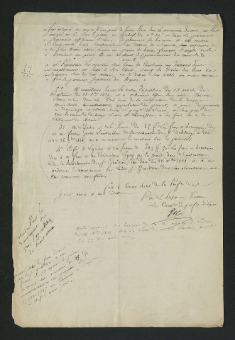 Arrêté fixant la hauteur de la retenue et ordonnant des travaux (10 octobre 1834)