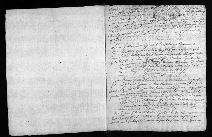 Baptêmes, mariages, sépultures, 1724