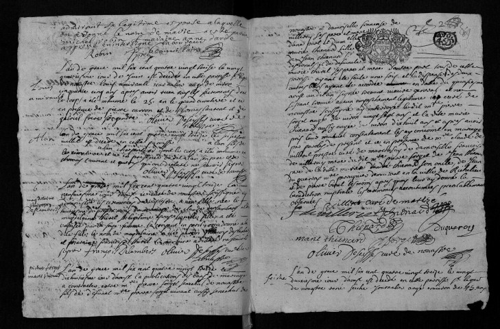 Collection communale. Baptêmes, mariages, sépultures, 1693-1694