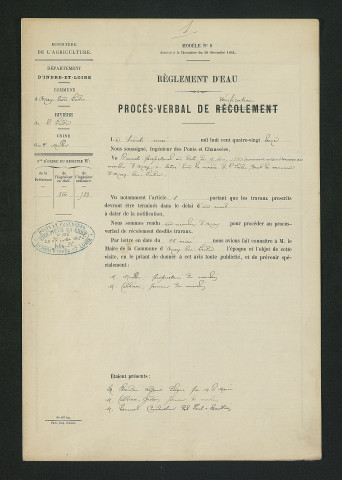 Procès-verbal de vérification (30 mai 1896)