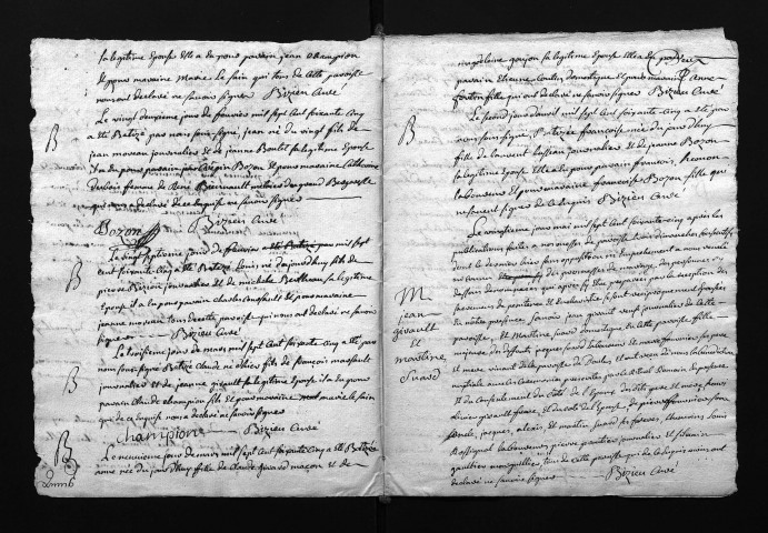 Collection du greffe. Baptêmes, mariages, sépultures, 1765