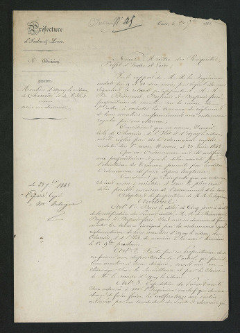 Travaux réglementaires. Mise en demeure d'exécution (23 septembre 1843)