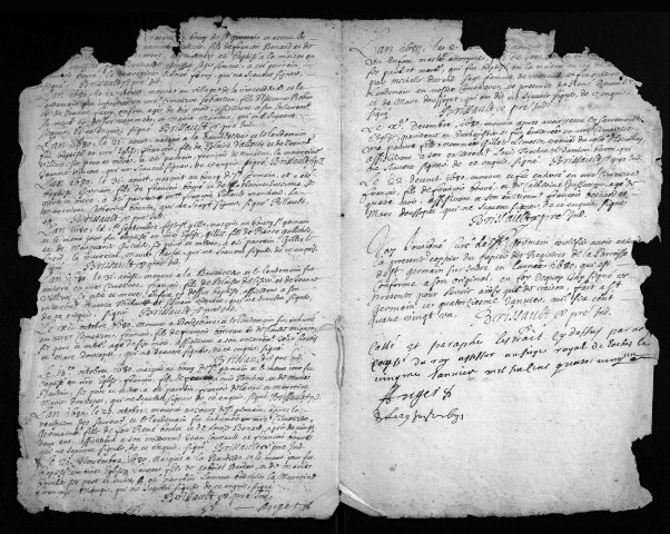 Baptêmes, mariages, sépultures, 1680 - Les années 1676-1679 sont lacunaires dans la collection du greffe