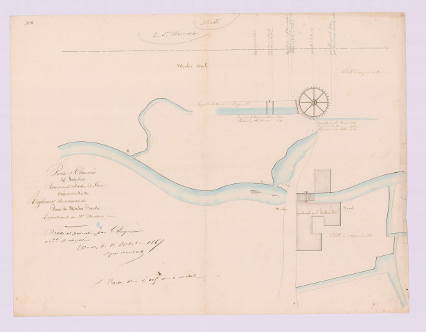 plans des moulins Basset, Bouleau et des Grands Moulins (21 octobre 1847)