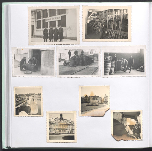 Tours, hôtel de ville, passerelle du pont Wilson, place des Arts, garage automobile de l'armée allemande.