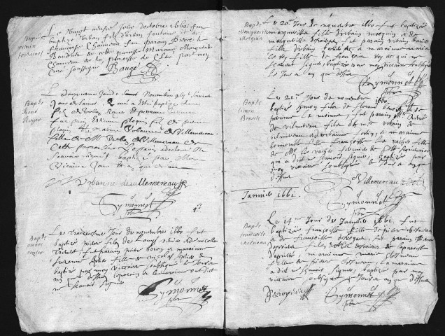 Collection communale. Baptêmes, mariages, sépultures, 1660-1667