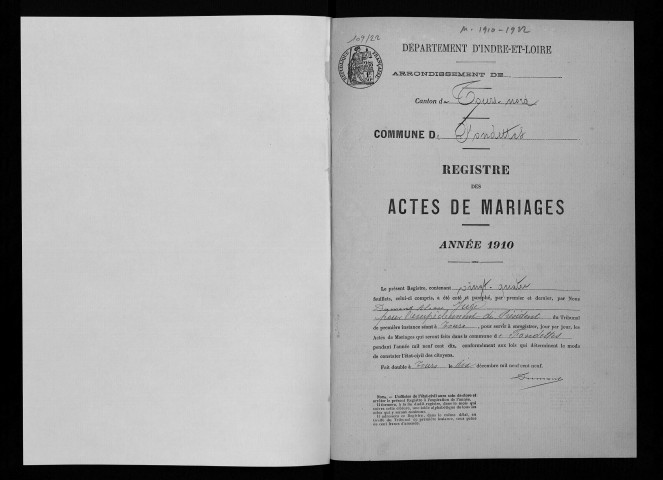 Mariages, 1910-1922