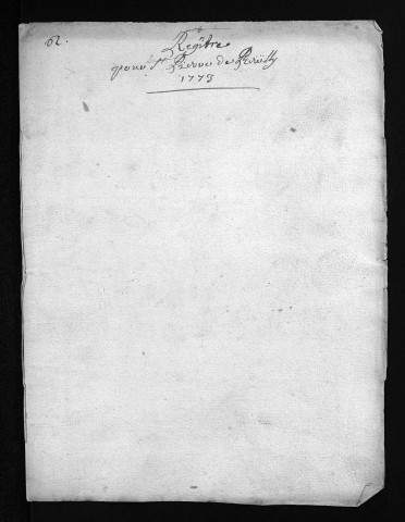 Baptêmes, mariages, sépultures, 1773