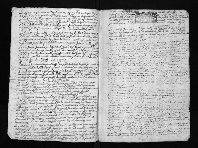 Collection du greffe. Baptêmes, mariages, sépultures, 1703 - L'année 1702 est lacunaire dans cette collection