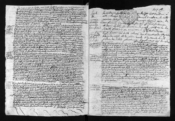 Collection du greffe. Baptêmes, mariages, sépultures, 1731