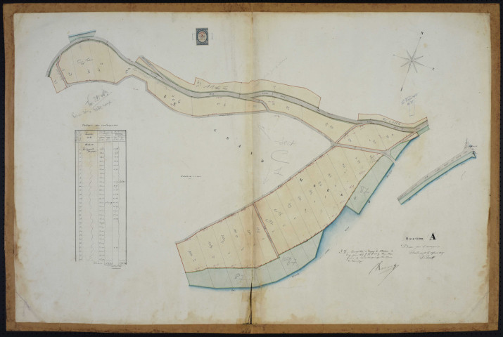 Plans des biens communaux de Bréhémont : tableau d'assemblage et sections A à K.