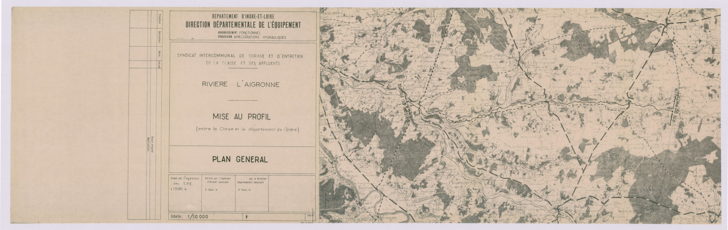 Rivière l'Aigronne. Mise au profil. Plan général (octobre 1970)