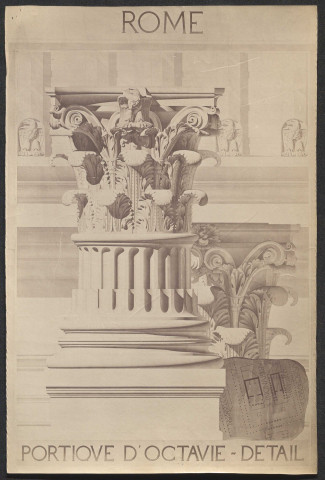 Rome. Portique d'Octavie, détail d'une colonne.