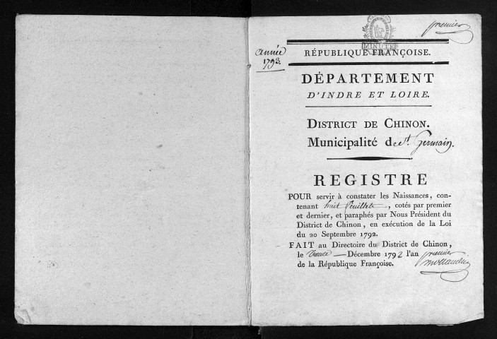 Naissances, 1793-an II