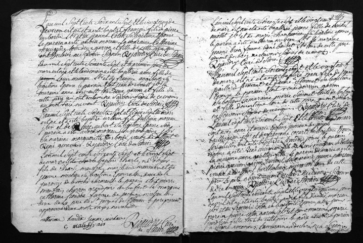 Collection du greffe. Baptêmes, mariages, sépultures, 1767