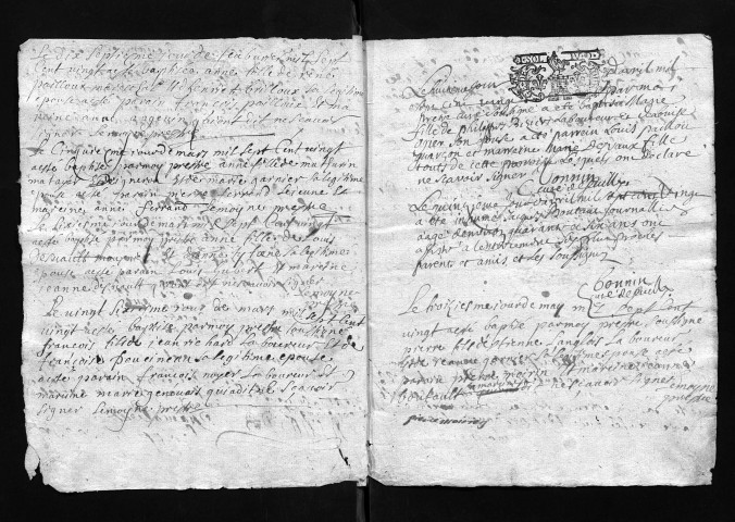 Collection communale. Baptêmes, mariages, sépultures, 1720-1728 - L'année 1719 est lacunaire dans cette collection