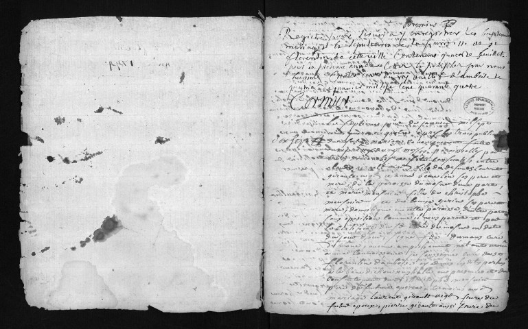 Collection du greffe. Baptêmes, mariages, sépultures, 1744-7 janvier 1745