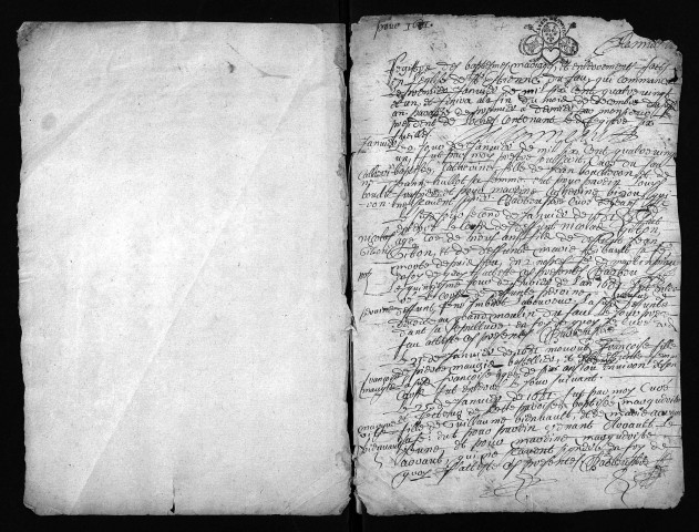 Baptêmes, mariages, sépultures, 1681 - 6NUM6/192/001 à 6NUM6/192/101 : collection du greffe
