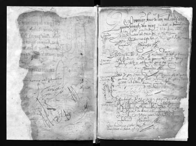 Collection communale. Baptêmes, janvier 1599-11 novembre 1601