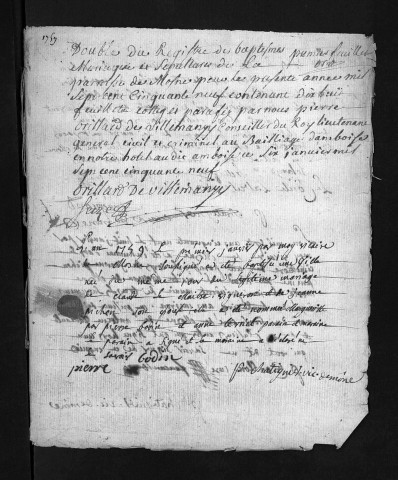 Collection du greffe. Baptêmes, mariages, sépultures, 1759