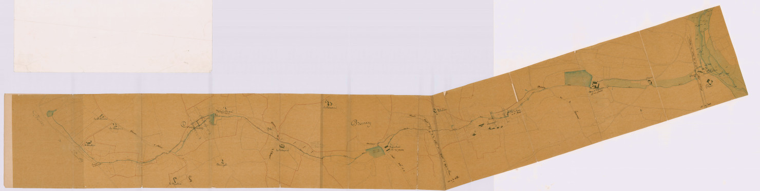 Plan général du ruisseau de la Clouterie, 4e affluent de la Claise, dans la commune de Bossay (10 juin 1861)