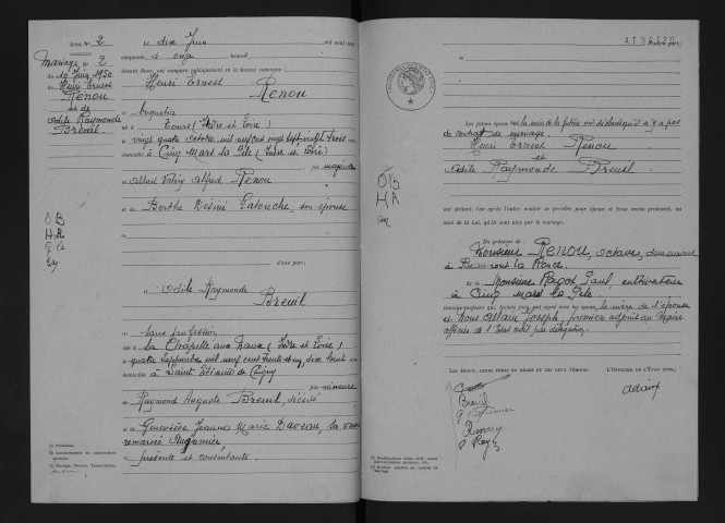 Pont de Bresme. Mariages, 1950