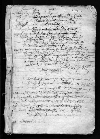 Collection communale. Baptêmes, mariages, sépultures, 1669-1672