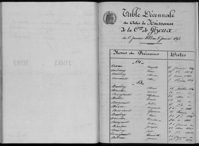 Naissances, mariages, décès