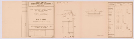 Modification d'un déversoir : plan et profil de l'ouvrage (1973)