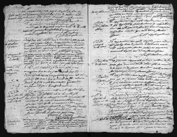 Collection du greffe. Baptêmes, mariages, sépultures, 1747