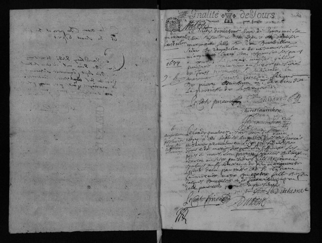 Collection communale. Baptêmes, mariages, sépultures, 1677-1692