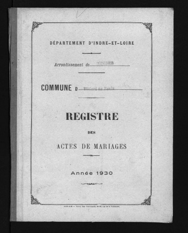 Mariages, 1930