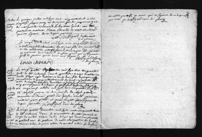 Collection du greffe. Baptêmes, mariages, sépultures, mars-décembre 1758