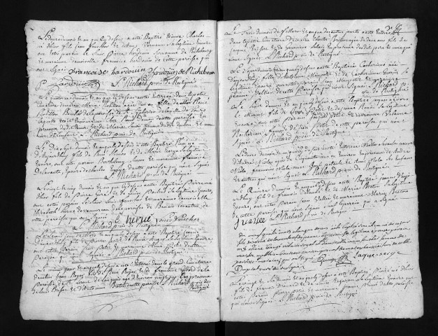 Collection du greffe. Baptêmes, mariages, sépultures, 1741