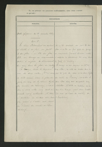 Procès-verbal de récolement des travaux prescrits par l'arrêté du 17 novembre 1859 (20 novembre 1880)