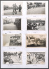 Paris. Le Verdon-sur-Mer (Gironde), défilé d'une colonne hippomobile et passage du bac sur la Gironde.