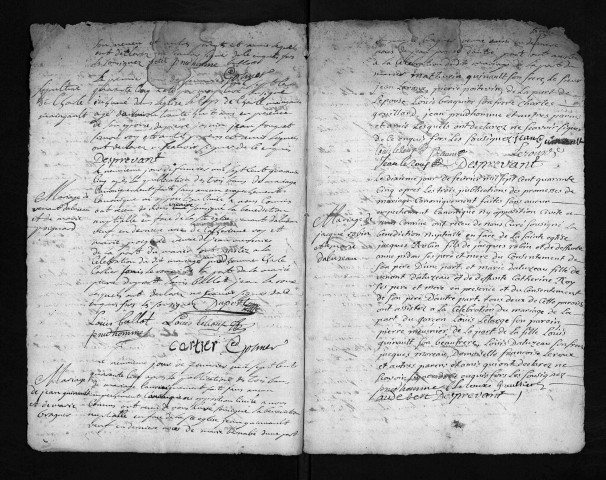 Collection du greffe. Baptêmes, mariages, sépultures, 1745