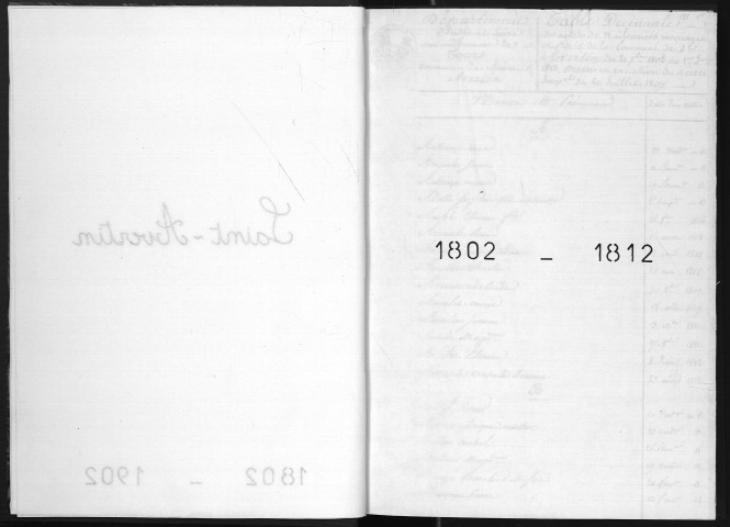 Naissances, mariages, décès