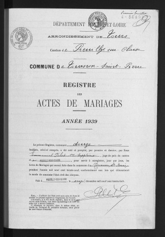 Mariages, 1939
