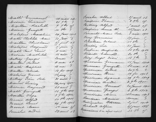 Naissances, mariages, décès