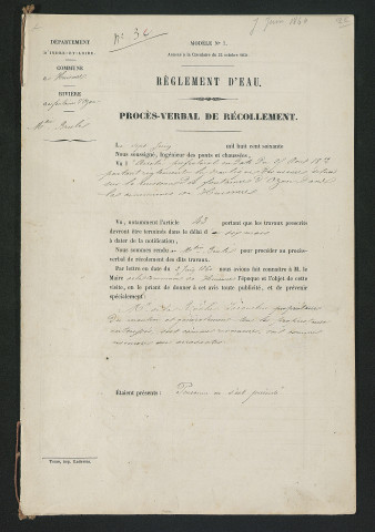 Procès-verbal de récolement (7 juin 1860)