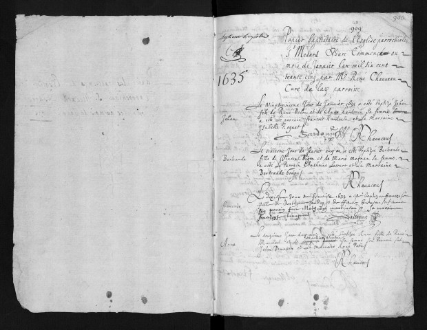 Collection communale. Baptêmes,1635-mars 1668 ; mariages, 1636- mars 1668
