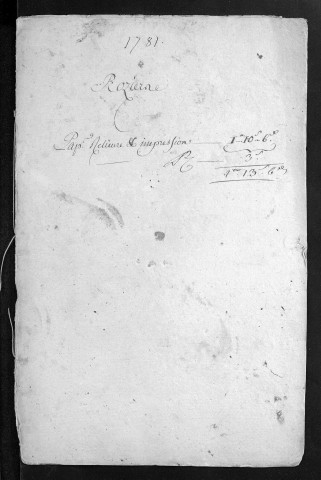 Collection du greffe. Baptêmes, mariages, sépultures, 1781