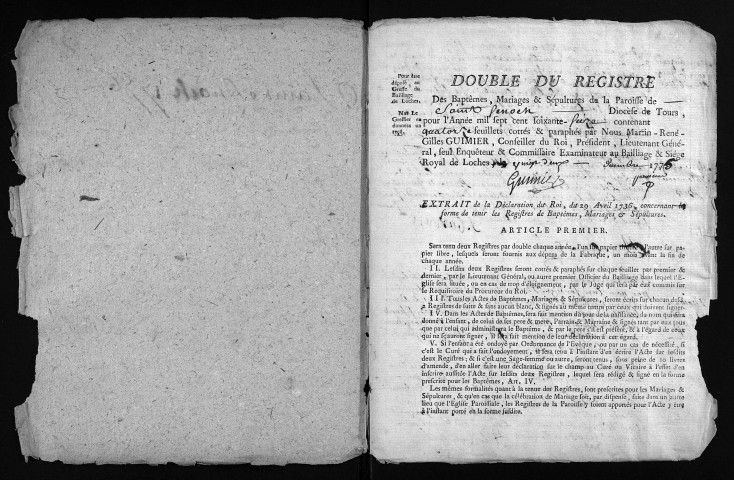 Baptêmes, mariages, sépultures, 1776